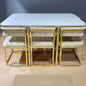 Nestora 6-Person Space-Saving Table Set  (PearlGold)